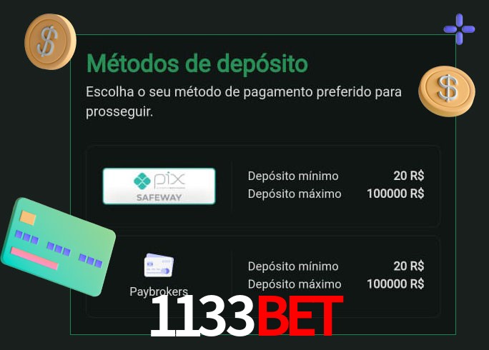 O cassino 1133bet oferece uma grande variedade de métodos de pagamento